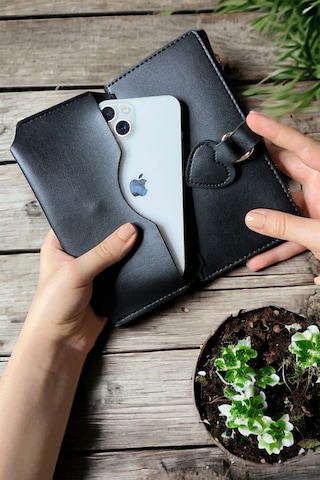 Ayleen Ayz İsme Kişiye Özel Hediye Yumuşak Derili Tokalı Ve Çok Bölmeli Siyah Bayan Kadın Cüzdan Aksesuar Kartlık Telefon Bölmeli Siyah