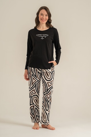 Pierre Cardin Kadın Inspire Others Everyday Siyah Uzun Kol Pijama Takım Pc9280-s-v1 Pc9280-s-v1