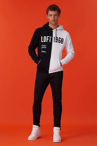 Loft Lf2031228-22k Erkek Sweat Shirt LF2031228-R8189 Beyaz - Siyah