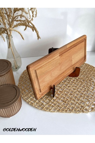 Doğal Ahşap Sunum Tabağı Dikdörtgen Ahşap Sunumluk Kayın/gürgen Boy:38cm En:15cm