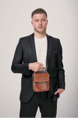 Ççs 31604 Hakiki Deri Askılı Çanta Kahve