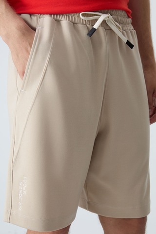 Tommy Life Bej Pamuklu Kalın Yumuşak Dokulu Standart Fit Basic Erkek Şort - 81278 Bej