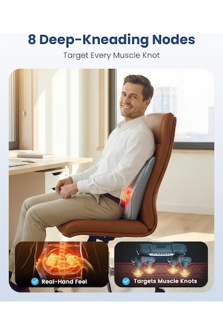 Comfıer Isı Ve Titreşimli Shiatsu Boyun Masajı, Boyun, Omuz Ve Sırt İçin Masaj Yastığı, Ev Ofiste Kullanım, Kadın Erkek Baba Anne İçin Hediyeler