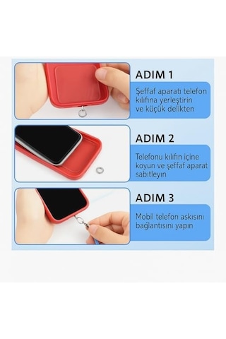 Telefon Boyun Askı Aparatı 5&apos Li Paket, Universal Şeffaf Acik Yeşil