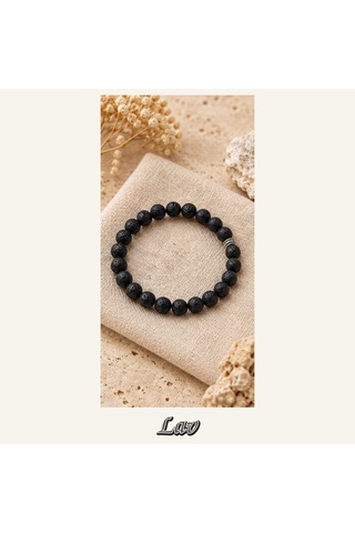 Lav Taşı Bileklik 8 Mm, Unisex, Elastik Çok Renkli
