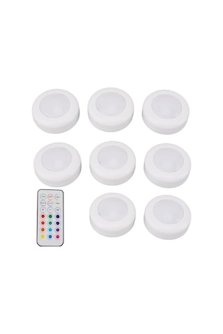 Powermaster Pm-27186 Led Mobilya Merdiven Pilli Aydınlatma 3m Yapışkanlı Kumandalı Rgb + 4000k 8'li Paket Beyaz