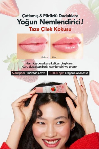 Esfolio Hindistan Cevizi ve Çilek İçeren Onarıcı Dudak Balmı Esfolio Coconut Strawberry Lip Balm
