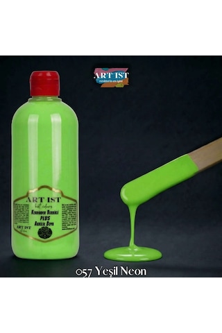 Kendinden Vernikli Plus Vernikli Akrilik Boyalar - 057 Yeşil Neyon Ahşap, Taş Tozu, Hobi, Dıy 057 Yeşil Neon