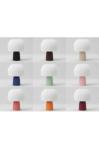 Xena Model - Led Abajur - Masa Lambası - Usb 5v İle Çalışır - Slim Led Aydınlatması Dahildir - Dekoratif Lamba - Renk Seçenekli - Mantar Lamba Çok Renkli