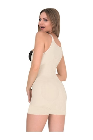 Form Time Kadın Fermuarlı Agraflı Askılı Kısa Paça Body Korse Beyaz