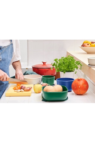 Multi Bowl Cirqula Rectangular Saklama Kabı 2000 Ml Yeşil-7521 Çok Renkli