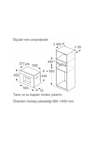 Bosch CTL7181W0 Ankastre Tam Otomatik Kahve Makinesi Beyaz