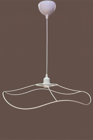 Papatya Avize Teli , İskeleti 50x10 Cm Beyaz Statik Boyalı Duy Takımı Dahil Beyaz