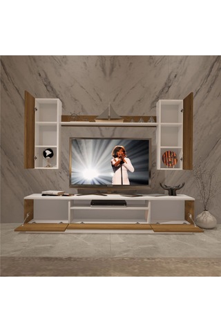 Decoraktiv Trendstyle 5ds Mdf Tv Ünitesi Tv Sehpası Beyaz - Pera