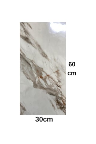 Shiny Royal Marble Mermer Desenli 60x30cm Yapışkanlı Mutfak Banyo Kaplama Duvar Paneli Kağıdı Cf-004 Çok Renkli
