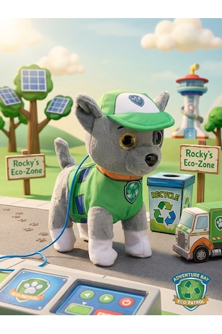 Paw Patrol Köpek Yürüyen, Havlayan Müzikli Tasmalı Kumandalı Peluş Oyuncak Paw Patrol Peluş Köpek, Paw Petrol Oyuncak Yeşil