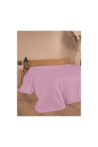 Tek Kişilik Saç Örgü Pike %100 Pamuk Yatak Örtüsü 160 X 220 Cm Pembe