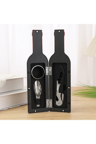 Yystore Şarap Tirbuşon 3 Parçalı Set Ts-19872 Yaratıcı Depolama Seti Siyah