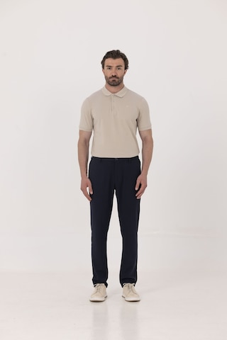 Sabri Özel Lacivert Yanı Lastikli Köprülü Kemerli Slim Fit Jogger Pantolon