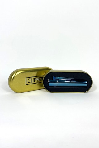 Clipper Metal Çakmak Mavi Renk Özel İsim Yazdırılır