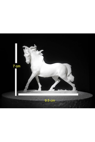 Beyaz At Heykeli Biblo 9.5x7 Cm Özel Tasarım