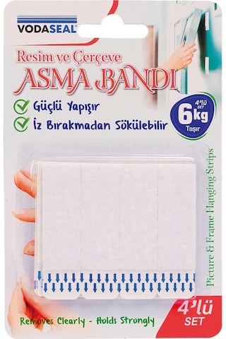 Vodaseal Resim Ve Çerçeve Asma Bandı 6 Kg. - Şeffaf - 4 Adetli Set