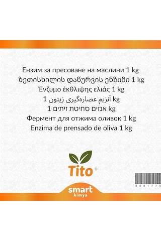 Zeytin Sıkım Enzimi Zt65 1 Kg