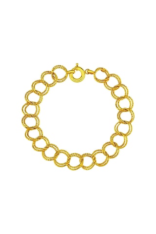 14 Ayar Altın Samanyolu Bileklik Koyu Sarı Sarı Altın