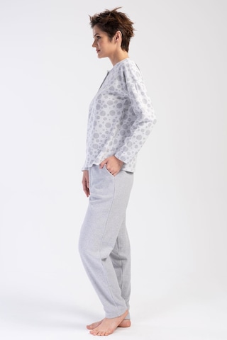 Kadın Jakarlı Uzun Kol Gri Pijama Takım C0t3n0o204 001