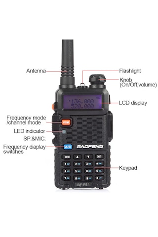Baofeng Bf-f8+ 5w Uhf/vhf/vox, 128 Kanal, Çift Bant, El Feneri, Fm Radyo, Led El Feneri, Programlanabilir Arama Kurtarma/güvenlik/haberleşme El Telsizi