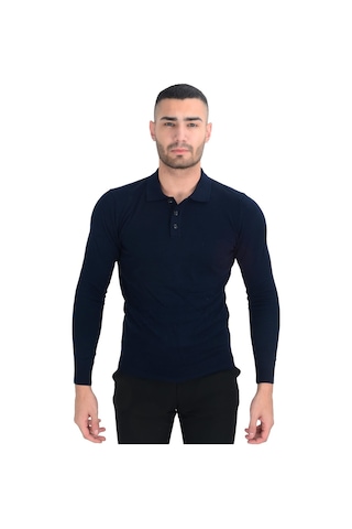 Cengiz İnler Polo Yaka Basic Erkek Triko Kazak