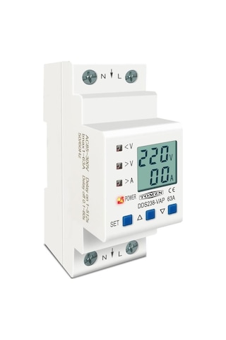 Tomzn Hiking Voltaj ve Akım Koruma Rölesi Yüksek Alçak Gerilim  ve Akım Koruyucu Röle 63A