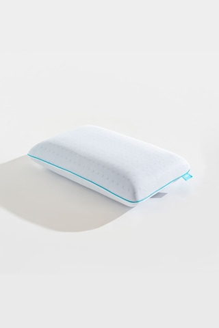 Color Terapi Hava Kanallı Mavi Ortopedik Visco Yastık 60x40x15 Cm Beyaz