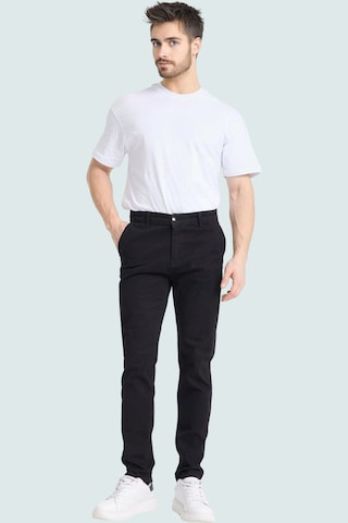 Ersefa Erkek Slim Fit Uzun Boy Chino Pantolon Esnek Gabardin Kumaş Günlü siyah