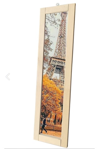 Ahşap Dekoratif Doğal Duvar Dekor Ayna 95x23 Ahşap