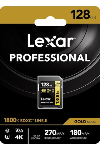 Lexar 128 Gb Sdxc U3 V60 Uhs-Iı C10 Kart 1800X 270 Mb/S