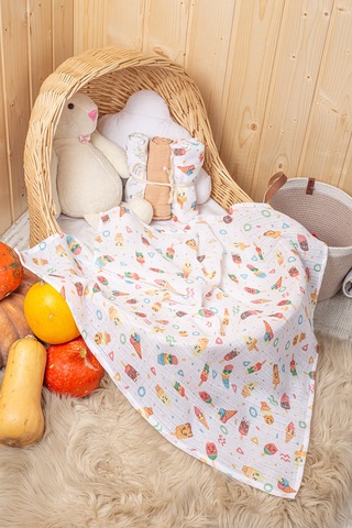 Luckka 3'lü Çok Amaçlı Müslin Örtü Seti - 75x75 Cm - Ztc200 Bej Bej