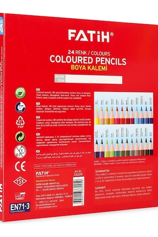Fatih Boya Kalemi 24 Renk Tam Boy