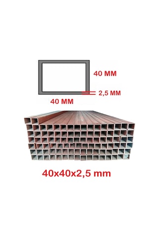 Boyalı 40 X 40 X 2,5 Mm Kutu Profil 40X40X2,5 Demir (1 Mt Fiyatı)