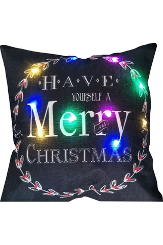 Qingmipy Elk Desenli Led Işıklı Flax Yastık Kılıfı Noel Dekorasyonu - 10 Ledli, 45x45cm, 5 Renk Seçeneği Pil Dahil Değil Diğer