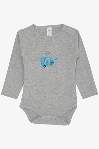 Breeze Erkek Bebek Çıtçıtlı Zıbın Body Araba Baskılı 9 Ay-3 Yaş, Gri Melanj Gri Melanj