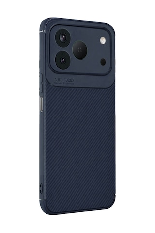 Tecno Spark 50 4g Kılıf Karbon Silikon Case Lacivert