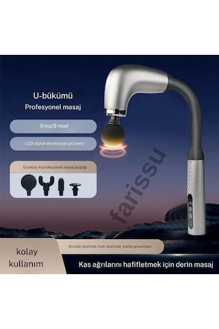 U-bükümlü Lcd Ekranlı Profesyonel Masaj Aleti 9 Hız / 9 Mod, 4 Masaj Başlığı Renkli
