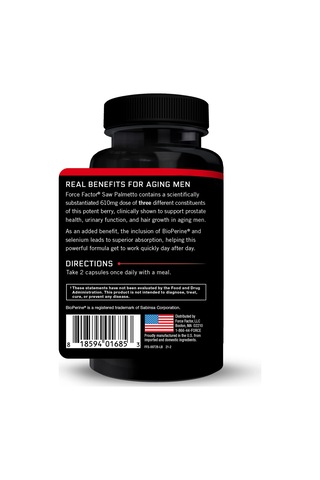 Force Factor Fundamentals Saw Palmetto 610 Mg 60 Capsules
