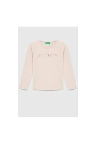 Benetton Kız Çocuk Bej Tshirt