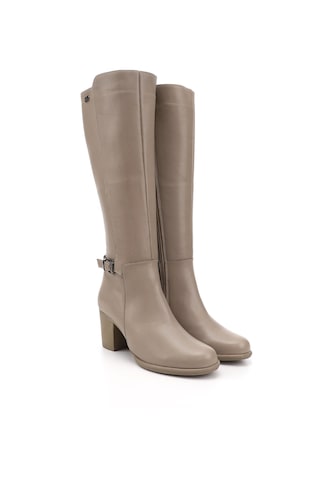 Gönderi R Kadın Bej Fermuarlı Kalın Topuklu Hakiki Deri Çizme Gkzc13446501 Bej
