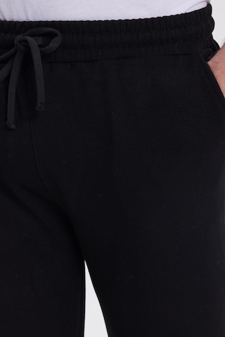 Tudors Erkek Slim Fit Dar Kesim Beli Bağcıklı 3 Cepli Geniş Paça Siyah Eşofman Altı-41907 Siyah