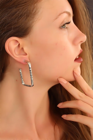 Bayan Kare Küpe Çok Renkli