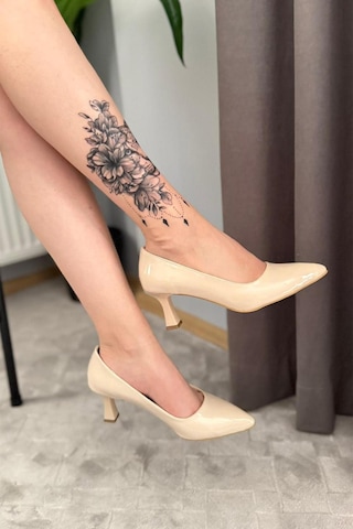 Preshley Kadın Sity Bej Rugan 6 Cm İnce Topuklu Stiletto Krem