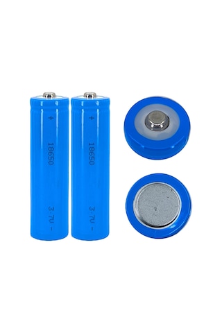 Hedyex 18650 Şarjlı Pil Çıkıntılı Başlıklı Fener Pili 3.7v Li-ion 2li